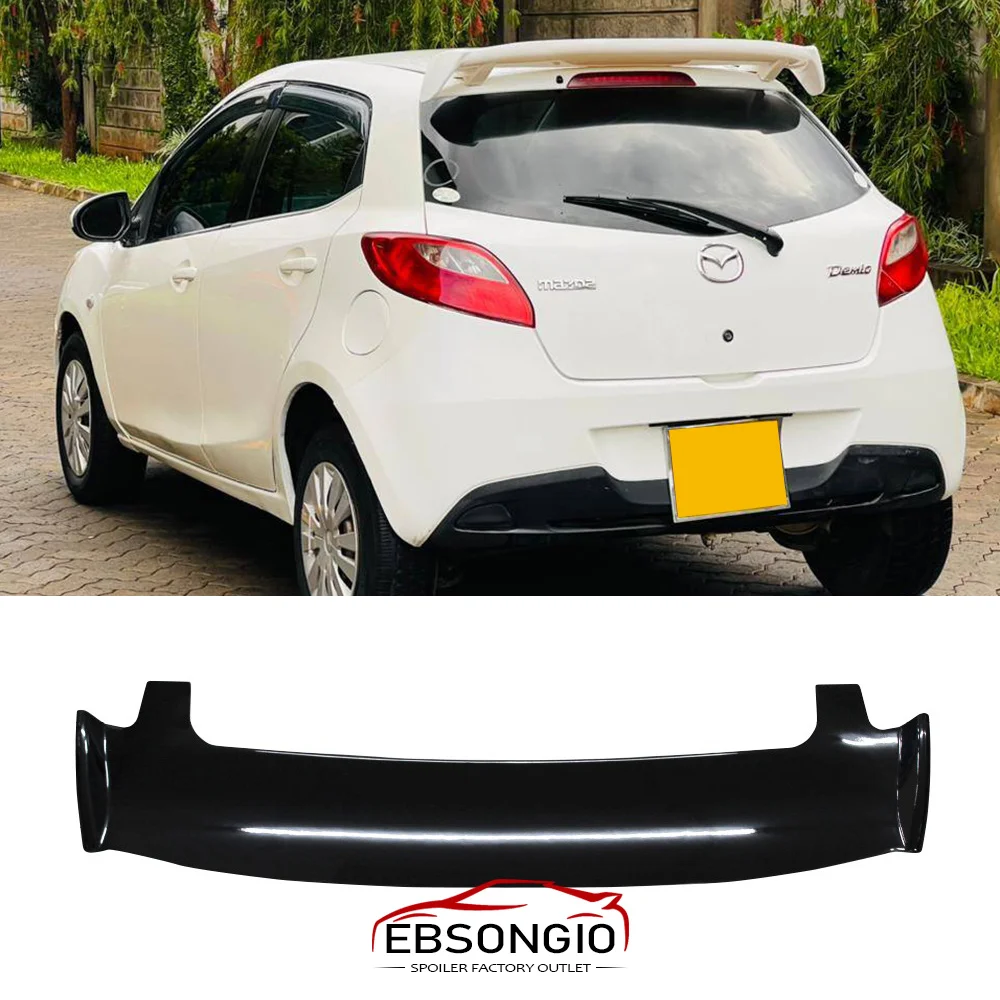 Für Mazda 2 Demio Spoiler Hochwertiges ABS-Material Auto-Heckspoiler Grundierfarbe Heckspoiler für Mazda 2 Mazda2 Schrägheck-Spoiler