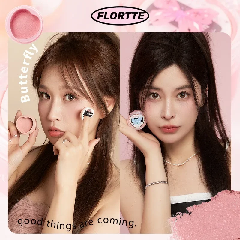 FLORTTE Multi-function Blush Blusher Cream Natural Cheek Face Rouge Brightening SkinTone Waterproof Female Makeup Pretty Beauty