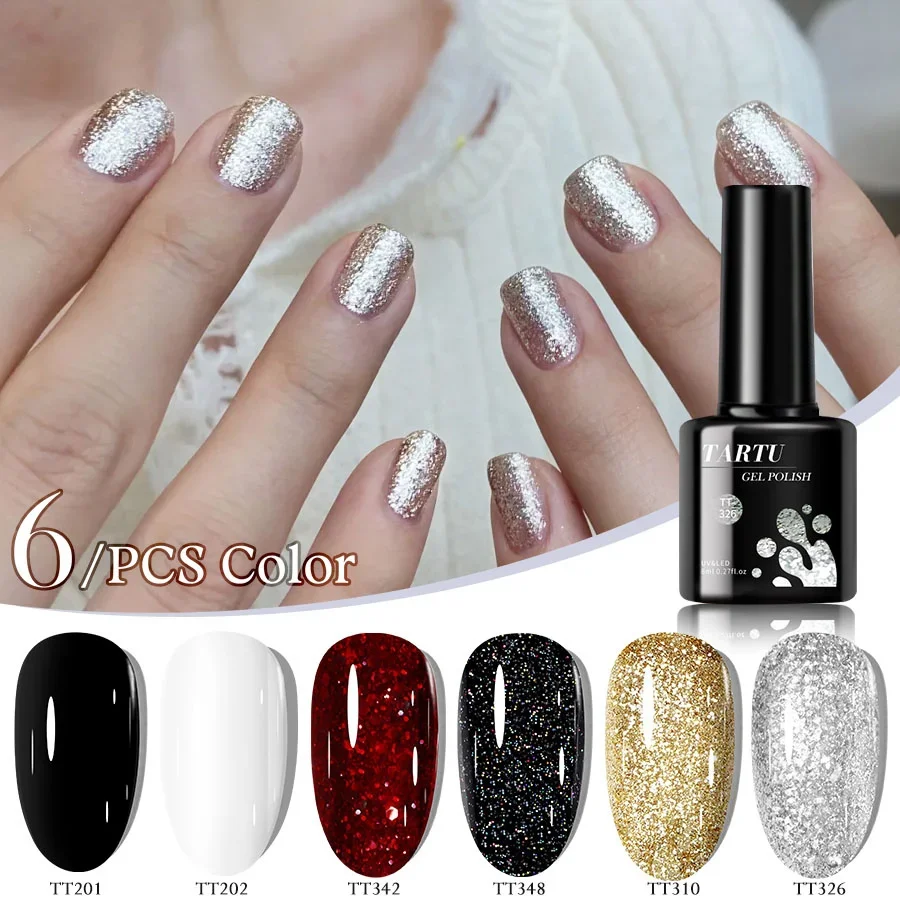 Set di gel per unghie Jelly Nude Pink da 6 pezzi, kit di smalti gel semipermanenti verde blu 6 colori, Soak Off per Uv/Led, nail art Top manicure