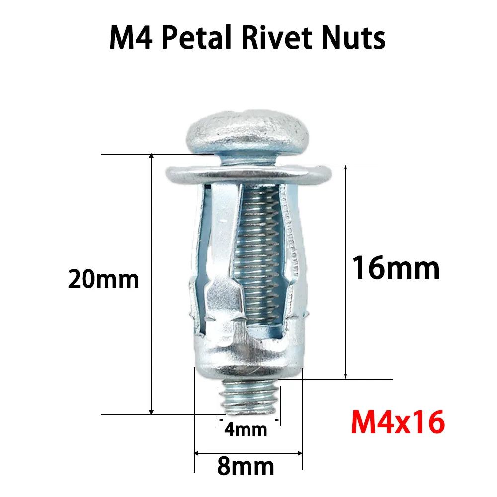 M4 m5 m6 m8 Blütenblatt form Niet muttern Metallplatte Klemm schloss Nieten Nummern schild Fix Molly Jack Mutter Expansions niet mutter Kohlenstoffs tahl
