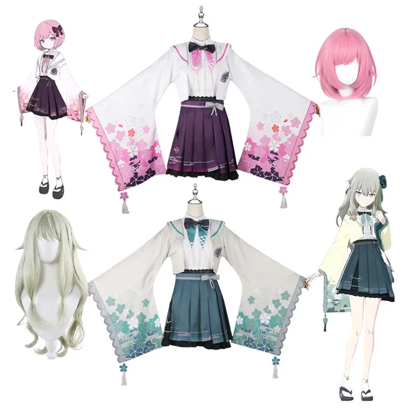 Kusanagi Nene Otori Emu Game Project Sekai PJSK Cosplay Costume Kimono Coat Dress Wig Halloween Girl Women Comic Con Customized
