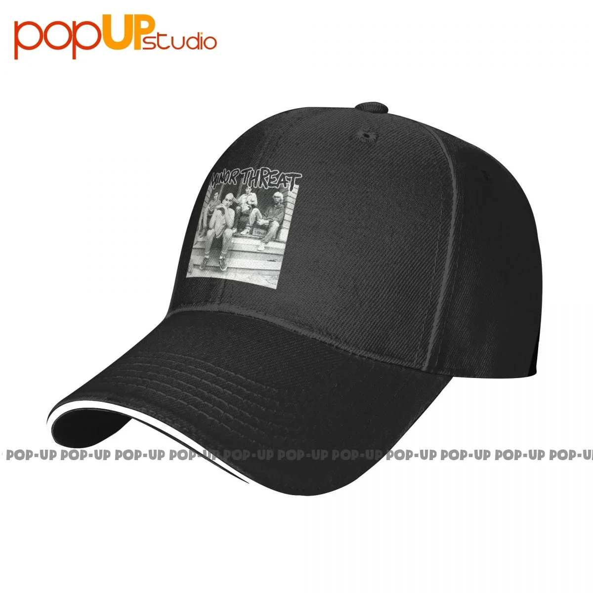 Minor Threat Fugazi Hardcore Punk Black Flag Bad Brains Sandwich Cap Baseball Cap Trucker Hat Adjustable