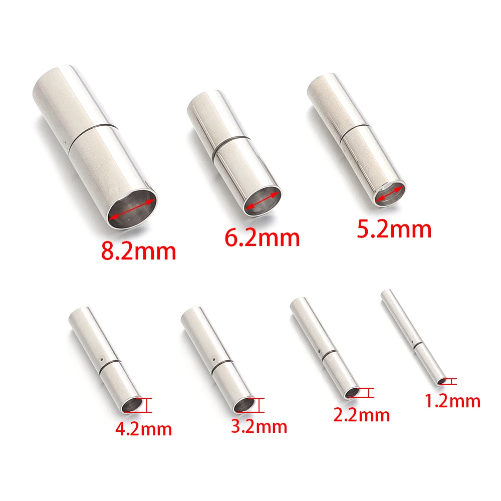 2pcs/lot Stainless Steel Clasps Gold/Silver/Rose Gold Color Leather Cord End Connector For DIY Necklace Bracelet Jewelry Making