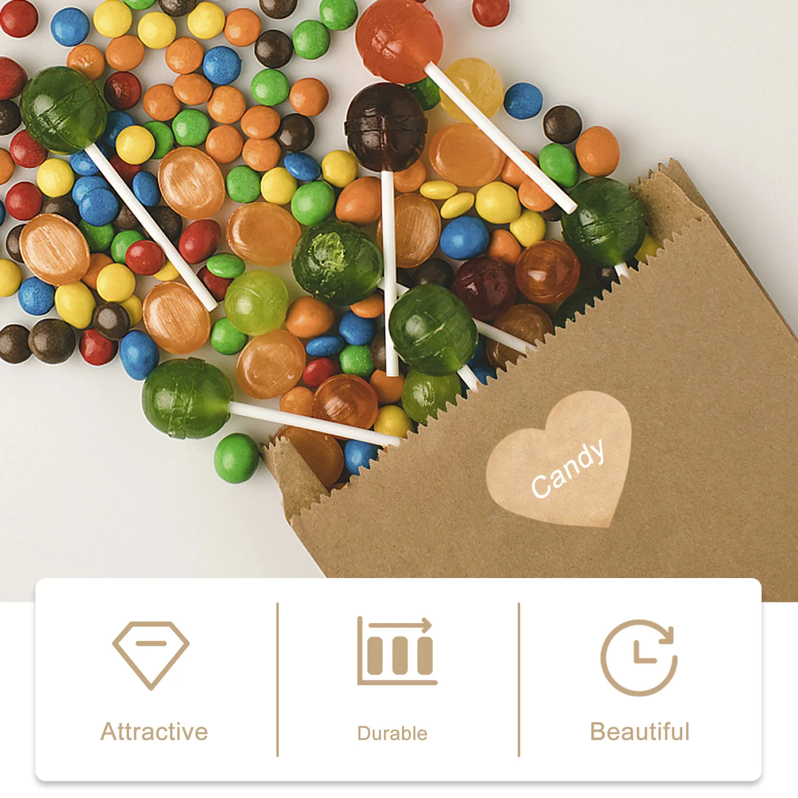 

Gift Kraft Paper Festival Label Sealing Stickers Self-Adhesive for Packaging Festival Party DIY Craft Bottle Seal Decals