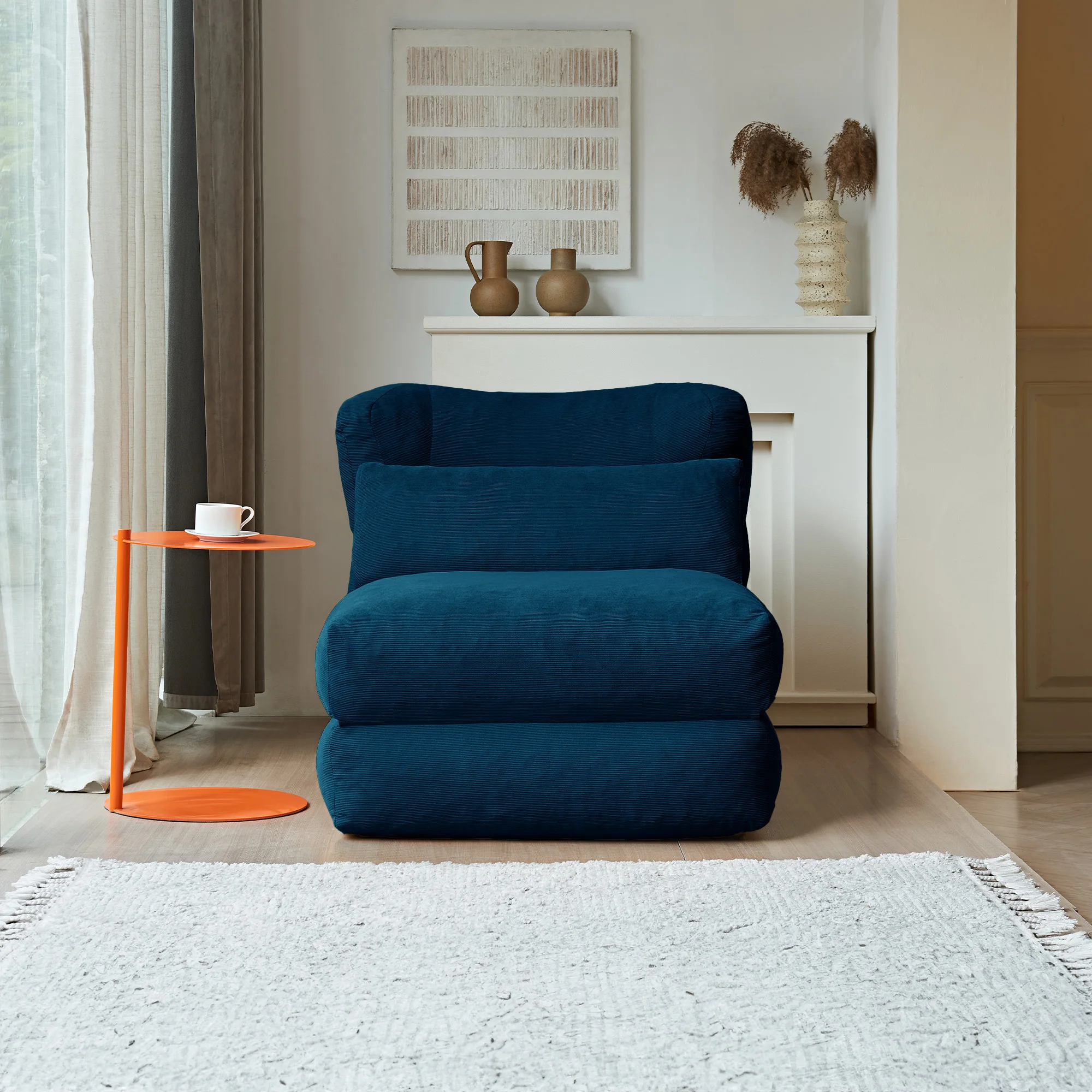 

Одноместный современный квадратный прочный модульный диван-трансформер без подлокотников с обивкой из ткани, расширяемый, для гостиных вилл