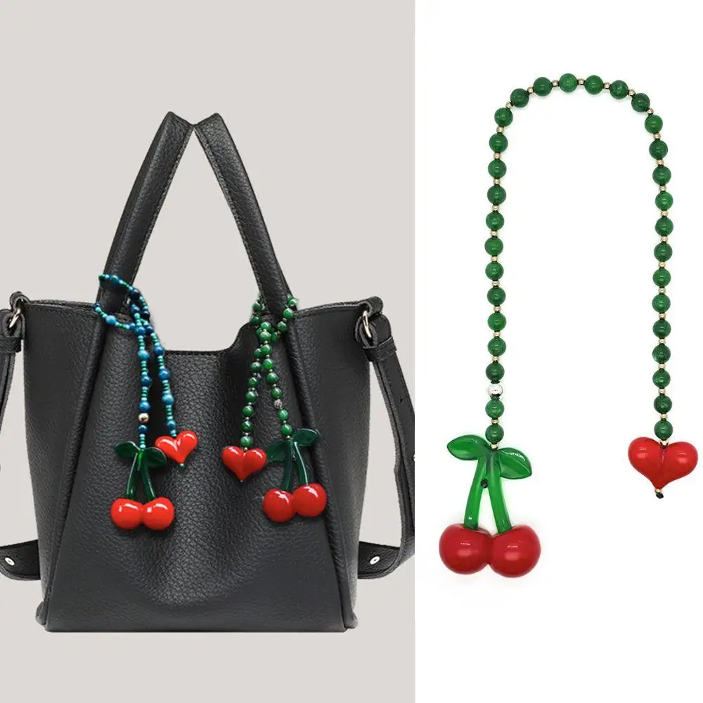 

Creative Bag Pendant Y2K Red Love Keychain Cherry Beads Keychain Sweet Bag Amulet Bag Charms Hanging Chain Bag Ornaments New