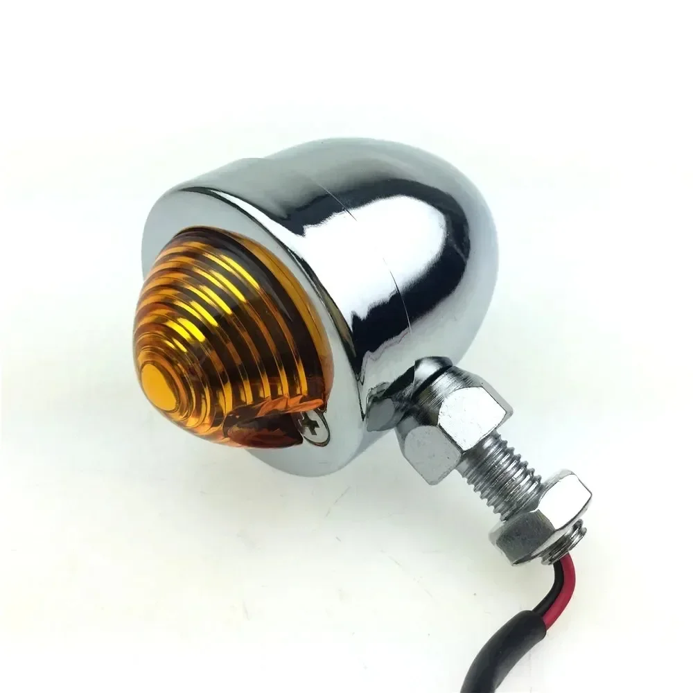 1Pair Motorcycle Bullet Turn Signals Indicator Lights Amber Blinker Flashing Motorcycle Lamp for for Universal black