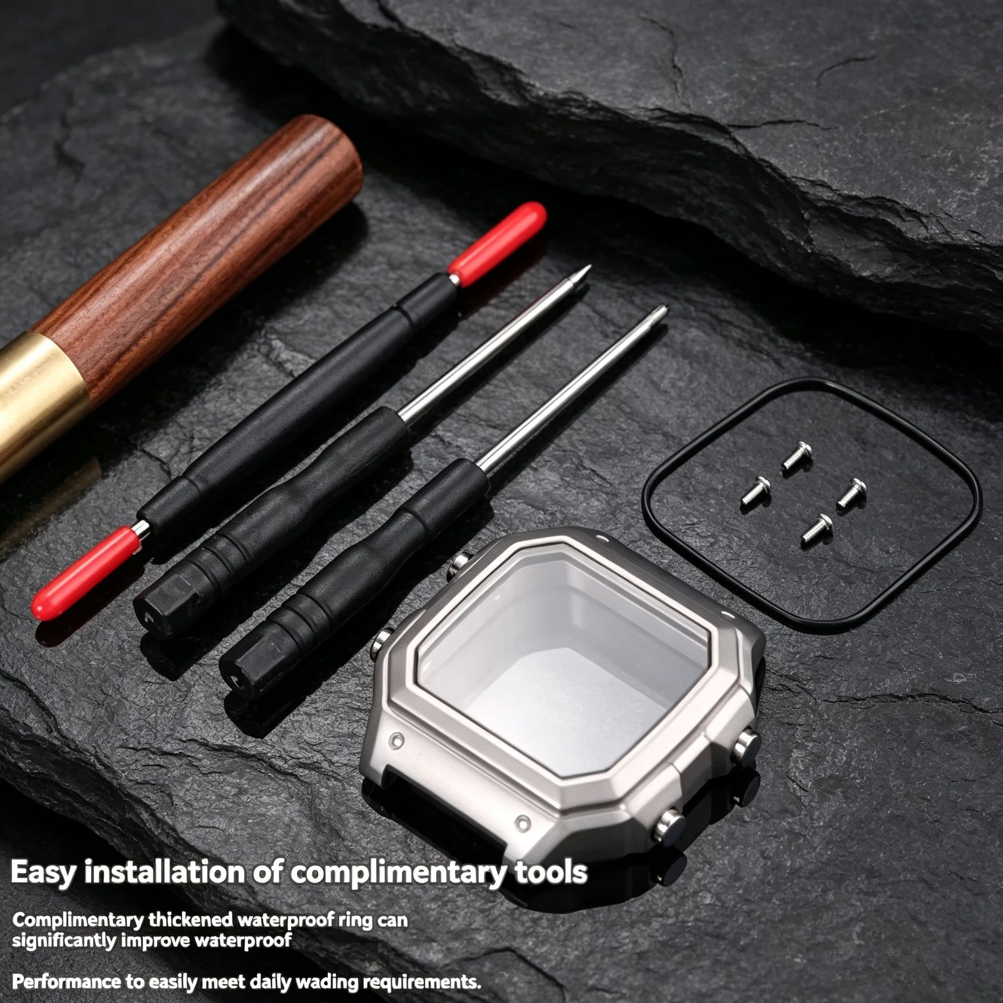 DIY Upgrade Mod Kit For Casio AE1200 AE1300 WS‑1600, Solid Stainless Steel Metal Case Watch Band With Sapphire Glass Accessories