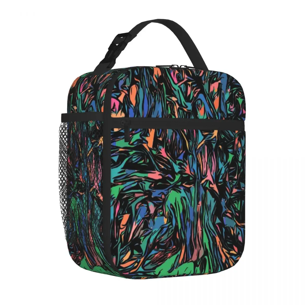 Hot Sale Outdoor Colorful Tree Decorations Patchwork Outdoor Lunch Bag Bus Trip Durable Lunch Bag