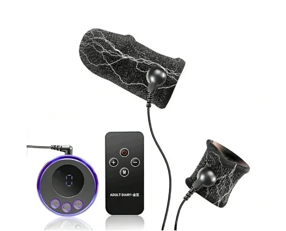 Electric Shock Male Penis Ring Beads Massage Cock Ring Glans Trainer E-stim Orgasm Penis Stimulator Male Sex Toys BDSM Strong