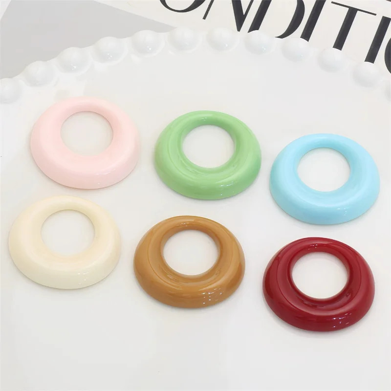 الجملة 50 قطعة/الوحدة اللون طباعة الهندسة جولات شكل الراتنج كابوشون الخرز لتقوم بها بنفسك مجوهرات الملابس الشعر التبعي