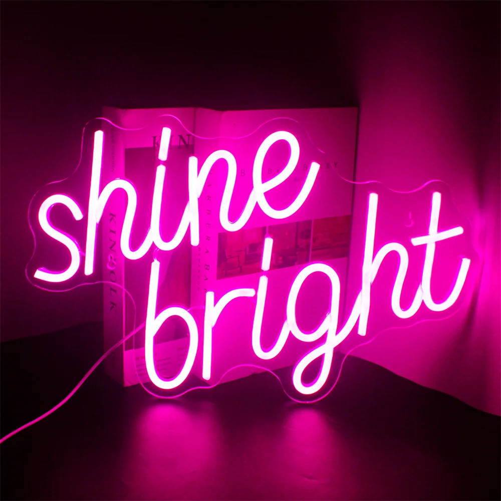 Shine Bright Neon Sign LED Hanging Room Wall Decor USB Lights For Party Wedding Bar Club Bedroom Art Wall Lamp Birthday Gifts