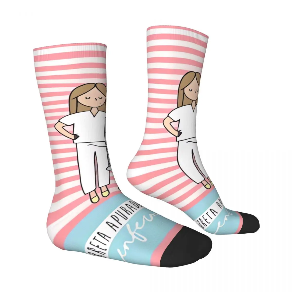 Female Nurse Socks Cute injection Korean Stockings Ladies Quality Outdoor Socks Autumn Design Anti Slip Socks