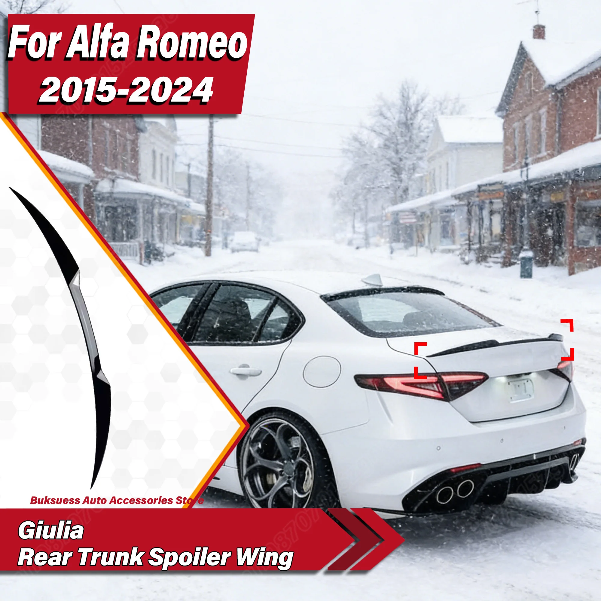 

Для Alfa Romeo Giulia 2015-2024: Комплект для модификации кузова — задний спойлер-антикрыло