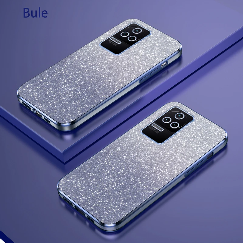 For Xiaomi Poco F4 Case POCO F4 Phone Case 22021211RG 22021211RI Luxury Gradient Glitter Plating Silicone Back Cover Funda