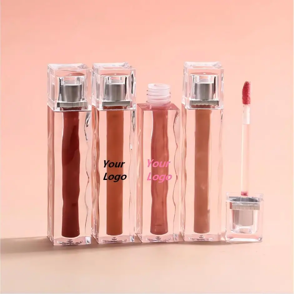 10pcs Custom Logo Lipgloss Luxury Crystal Clear Hydrating Lip Gloss Vendor Add Logo Fruit Scent Creamy Finish OEM Wholesale