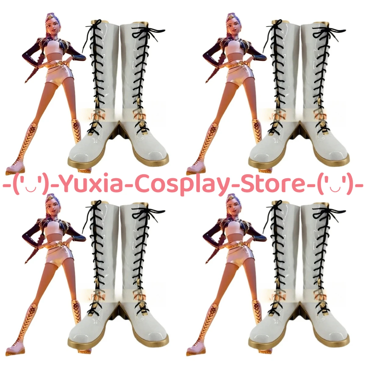 

Yuxiacosplay! HUNTRX Rumi Zoey Mira Cosplay Shoes Anime Game Character Prop PU Leather Boots Halloween Carnival Party Costume