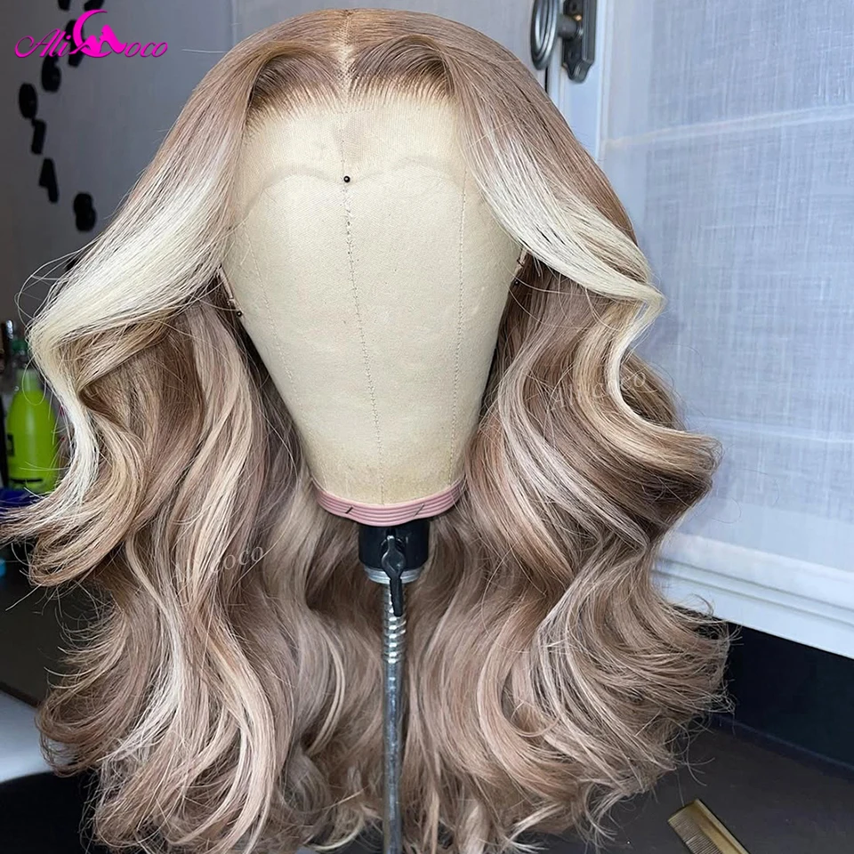 

4/613 Balayage Brown Blonde 13x4 13x6 Lace Front Wig Body Wave Colored Human Hair Wigs For Women HD Lace Front for Women