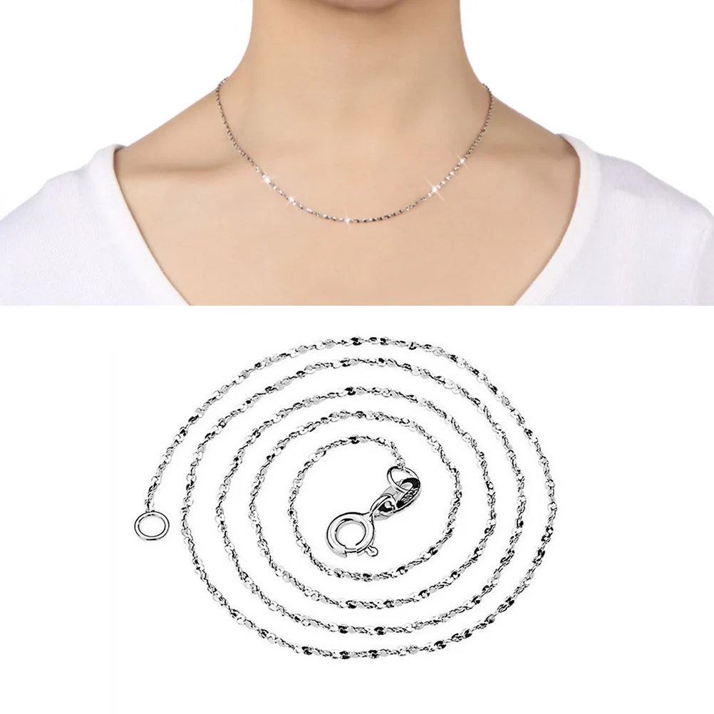 

16 Pcs Silver Chain Necklace Women Lockbone Choker Pure Color Comfortable Anti Allergy Gifts Jewelry Women Necklaces