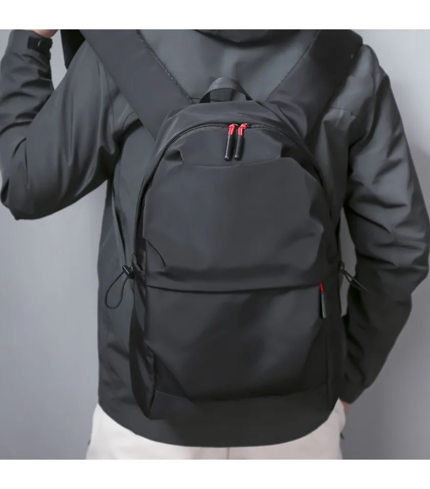 Solid color simple waterproof backpack men's and women's casual backpack college and middle school student schoolbag  backpack