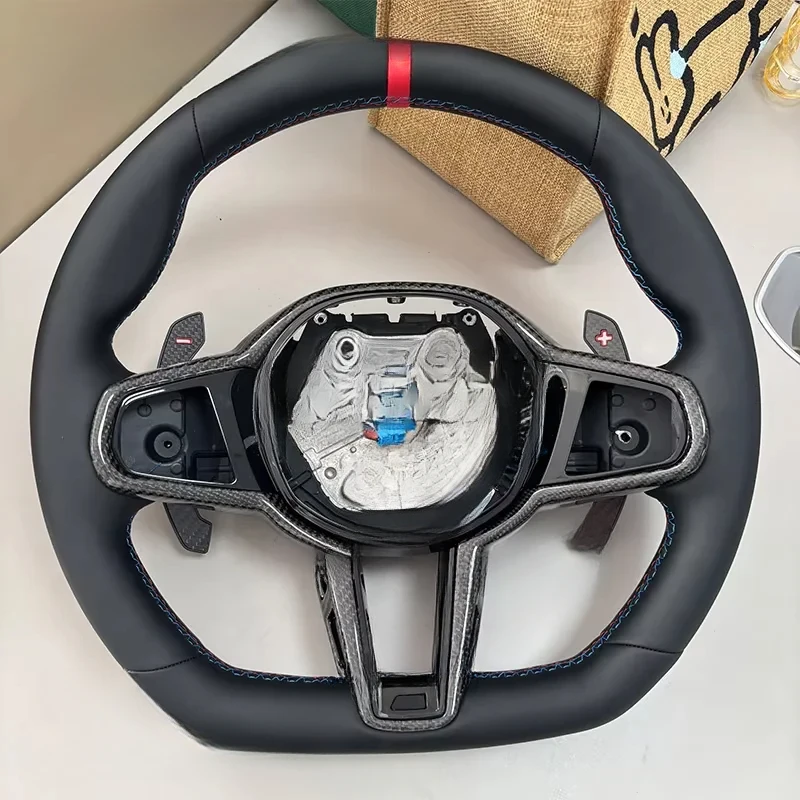 For BMW G01 G20 G21 G80 G81 G22 Customized leather steering wheel with carbon fiber frame paddles