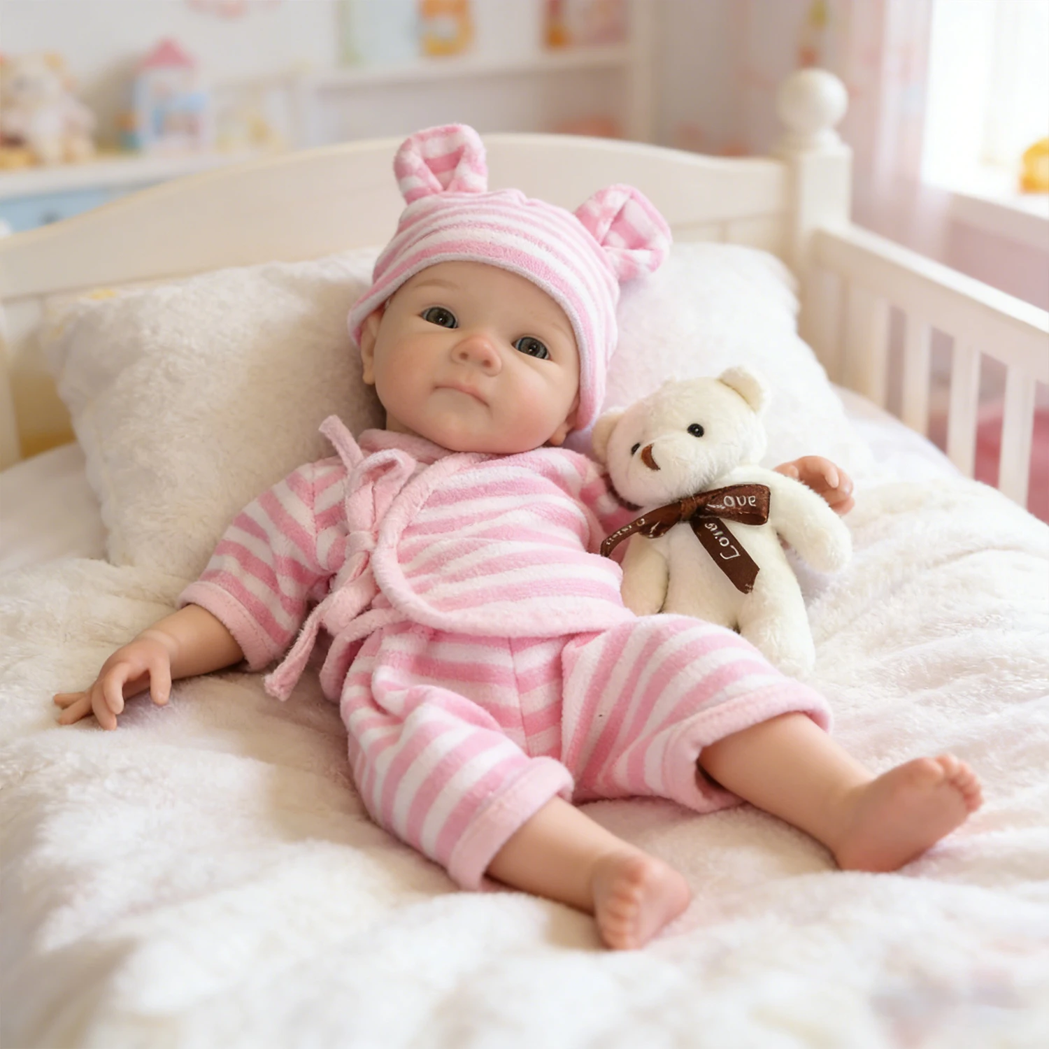 

NPK 12inch Reborn Bettie Soft Elastic Solid Platinum Silicone Doll Lifelike Handmade Very Soft Touch Baby Doll for Collector