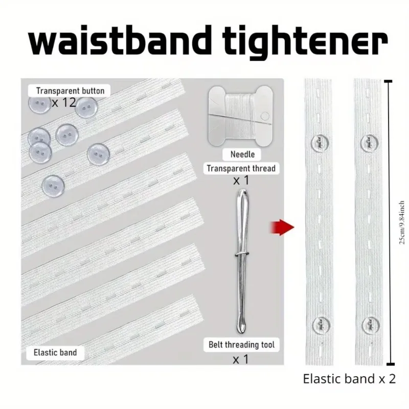 2 Pieces Invisible Belt Tightener Set Sewing Tools Seamless Trouser Buckle Adjuster，Waist Size Reduction Tool Set
