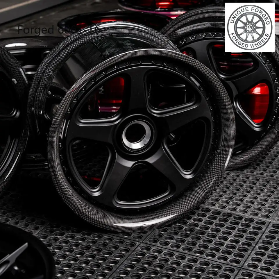 26 Style 2 Piece Carbon Fiber Forged Alloy Black 18 19 20 21 22 Deep Dish Wheel Rim Luxury Wheels