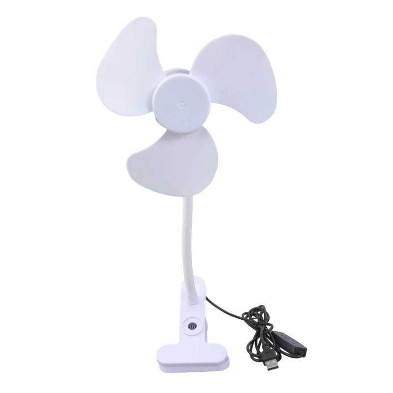 G6DD 360 Rotating Clip On Fan 5.5inch Variable Speed Controls Flexible Neck Fan For Computer Desk Setups