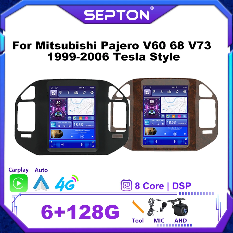 

Автомобильный экран SEPTON 9,7 дюйма для Mitsubishi Pajero V60 68 V73 1999-2006 Tesla Style Android Carplay навигация GPS мультимедийный плеер