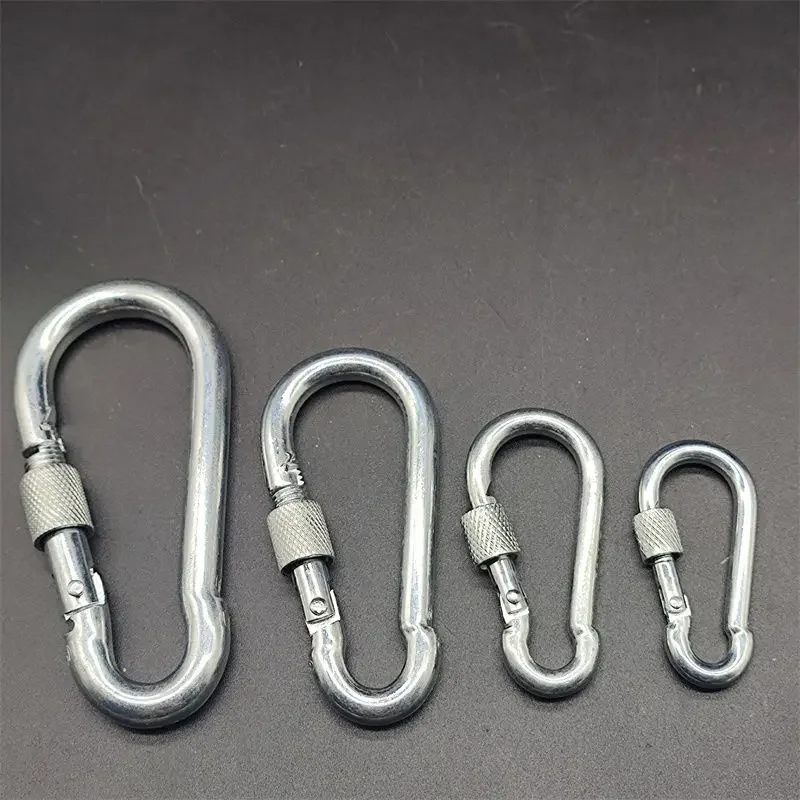 M6/M8/M10 Stainless Steel Carabiner Spring Link Hook Carabiner Multitool Mountaineering Buckle Lock Camping Hook Rope