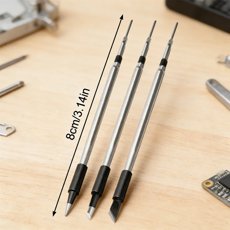 

Replacement Tips 3Pcs - Compatible with 5V USB Soldering Irons, Includes Various Shapes for Different Precision Soldering Tasks