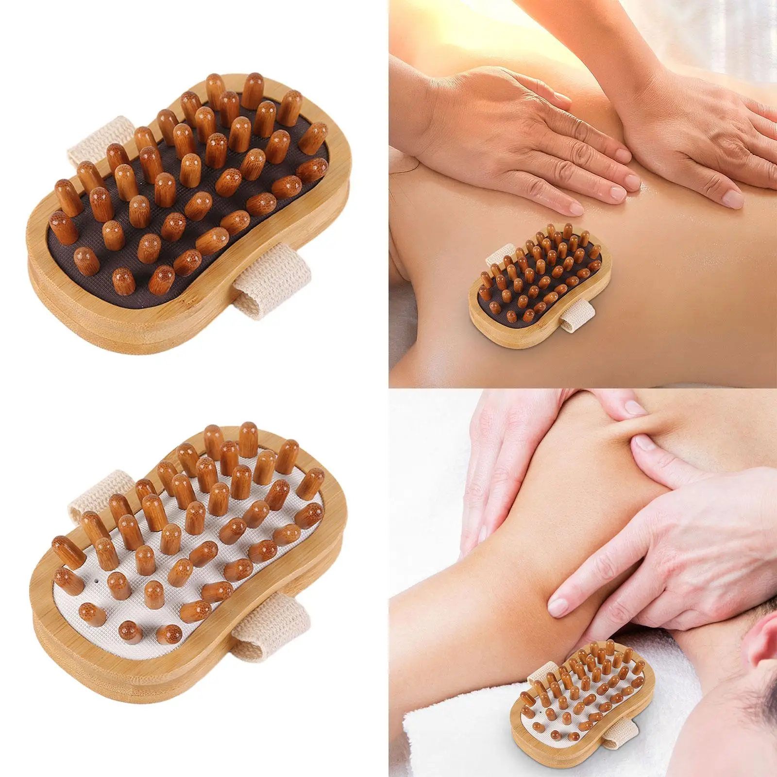 

Wooden Massage Body Brush Guasha Scraping Brush Portable Wood Massage Tool Body Massager Brush Tool for Thigh Neck Sauna