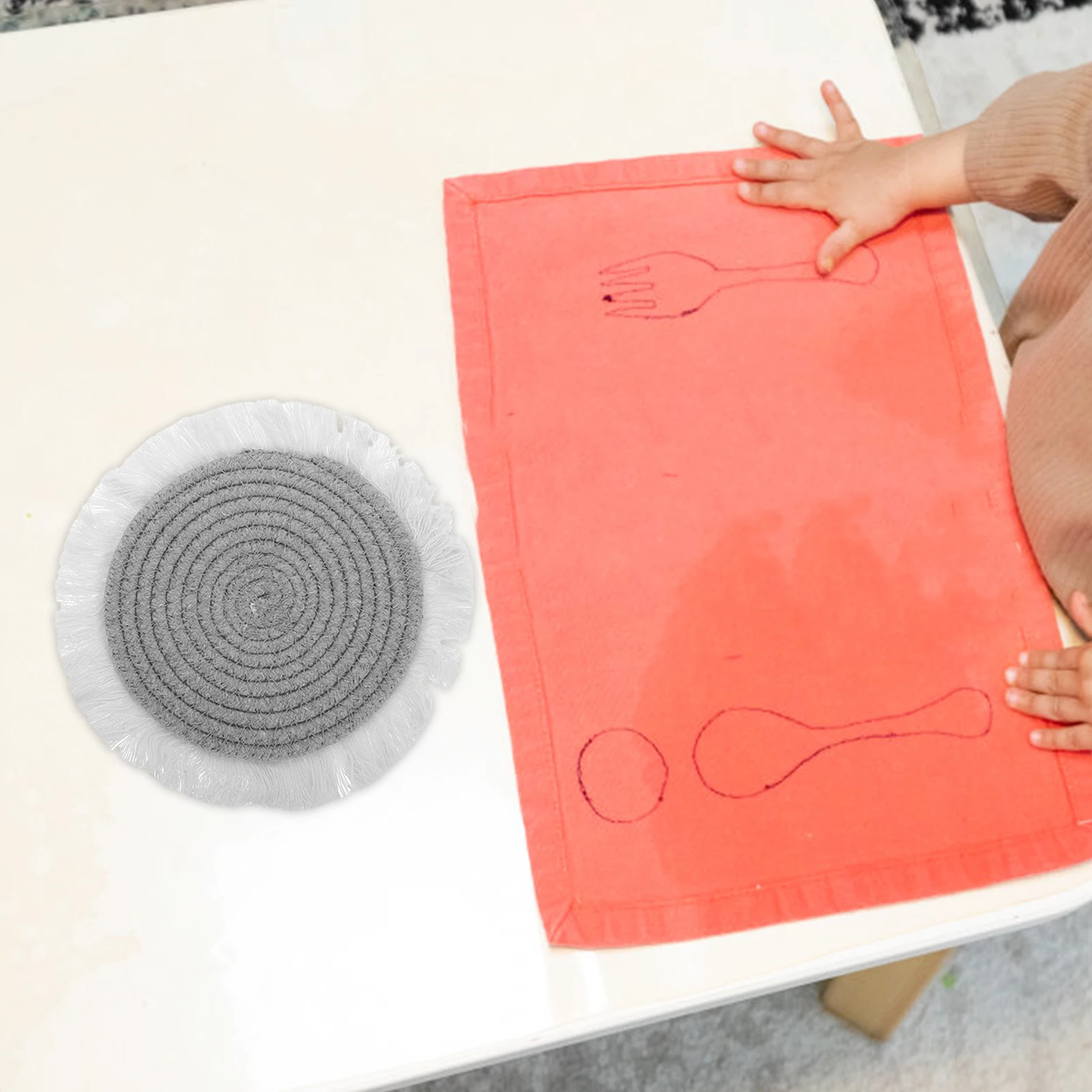 

Nordic Style Cotton Rope Coasters Heat Insulated Table Mats Woven Round Trivets For Kitchen Drink Protection Boho Home