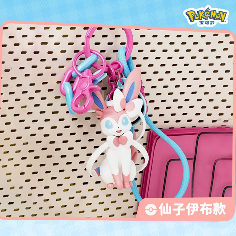 6 Styles Pokemon Cartoon Pikachu Gengar Sprigatito Fuecoco Quaxly Sylveon Keychain Pendant Backpack Decorations Car Key Pendant