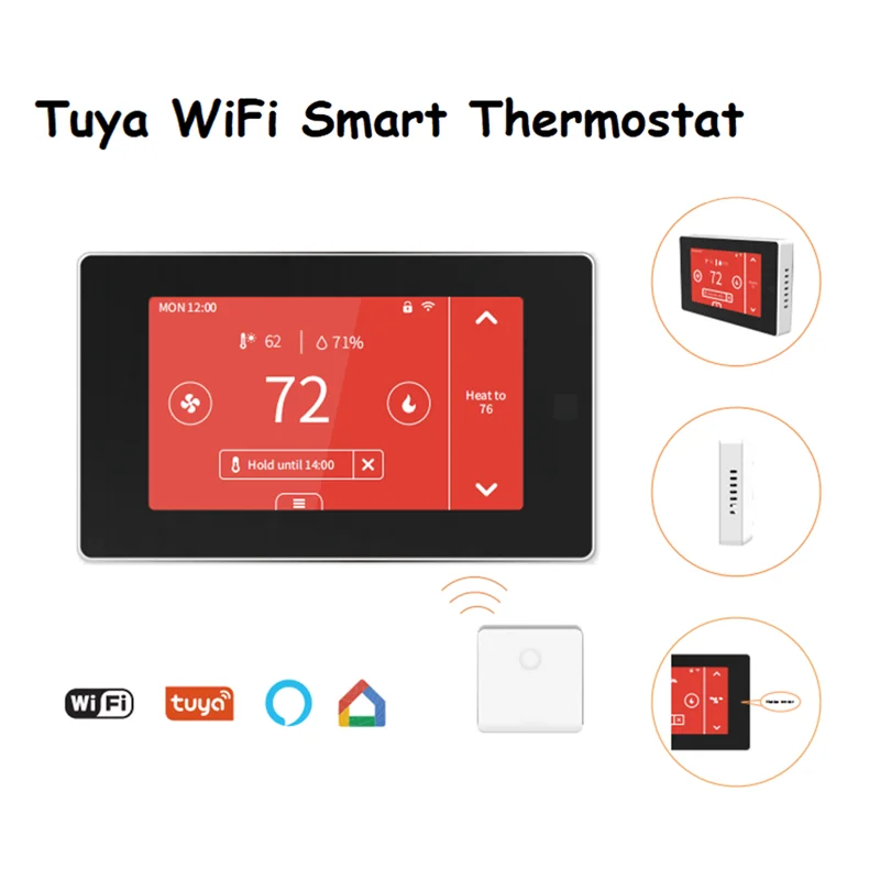 Tuya WiFi Smart Thermostat LCD Display Touch Screen Temperature Controller for Electric Floor Heating Water/Gas Boiler