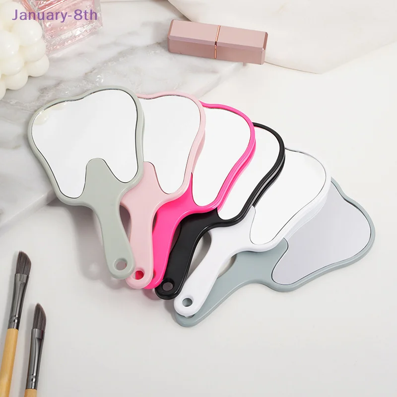 Miroir de bouche dentaire en forme de dent, accessoires de maquillage, en plastique incassable, 1 pièce