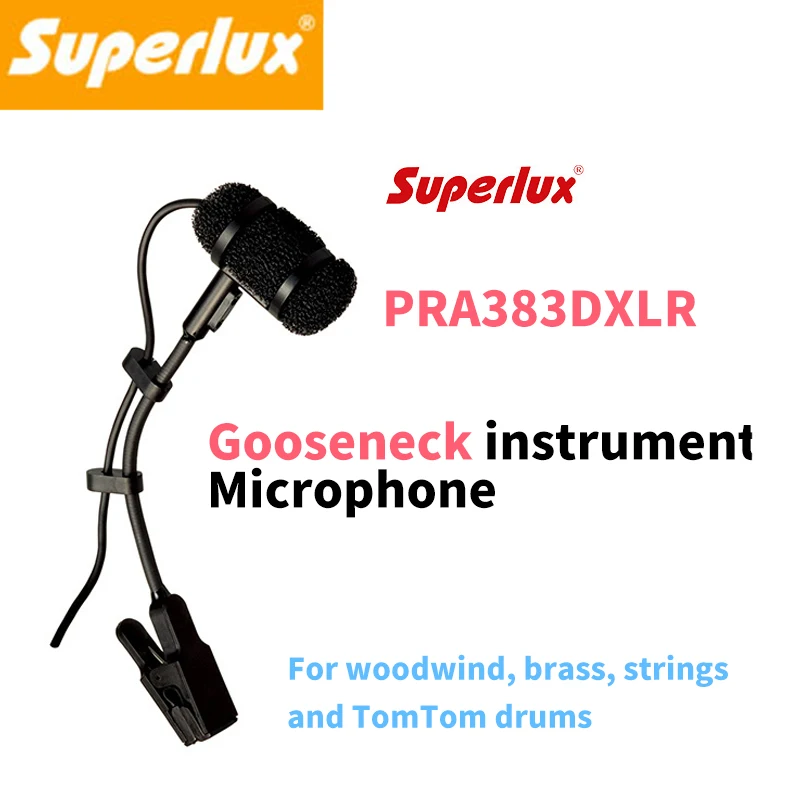 Superlux PRA383DXLR clip-on gooseneck instrument microphone can replace SHURE BETA98H/C