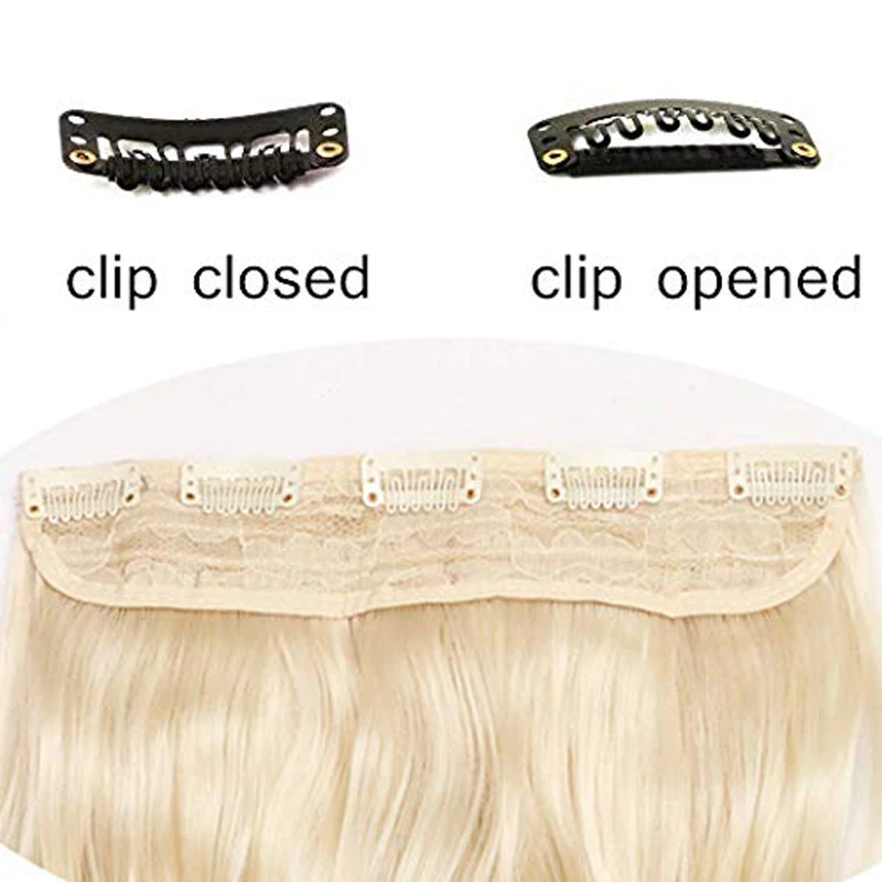 32 インチ人工毛エクステンションワンピース 5 クリップロングストレート高温繊維黒茶色ヘアピース