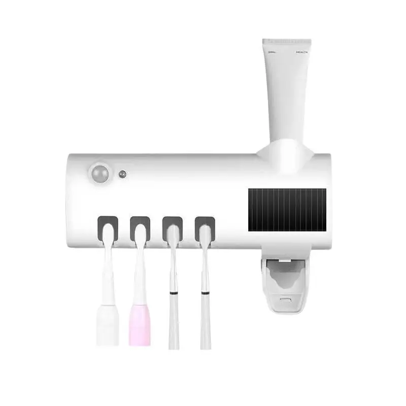 Smart Toothbrush Sanitizer Free Punch Wall Mount Holder 1PC Quick Install for Small Bathroom Space Saving