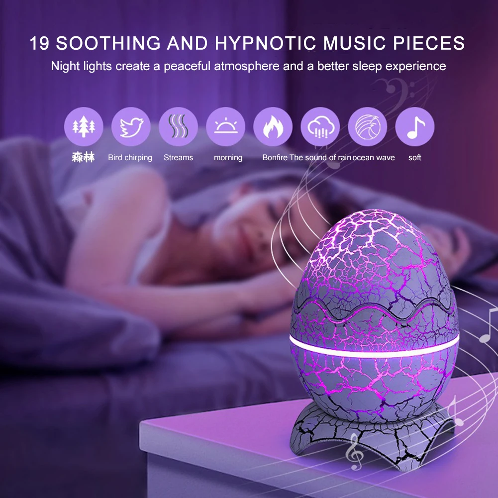 LED Dragon Egg Lamp Dinosaur Egg Shell Galaxy Starry Projector Bluetooth-compatible Remote Control Nebula Night Light Room Decor