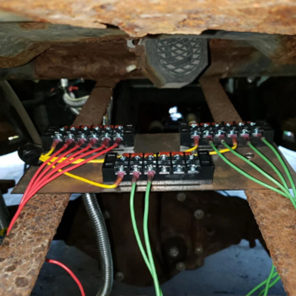 

5 set 4P Dual Row Screw Terminal Block 25A Connector Set Clear Cover Safe Wiring Terminals Barrier Strip