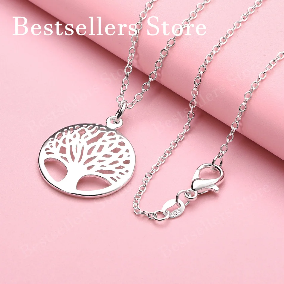 

Изысканное ожерелье с подвеской в виде дерева из стерлингового серебра 925 пробы, 16-30 дюймов, для женщин, модные ювелирные изделия, свадебные аксессуары