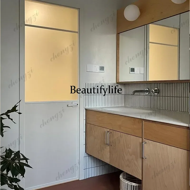 Medieval log color bathroom cabinet, bathroom sink, integrated ceramic basin, washbasin  a17