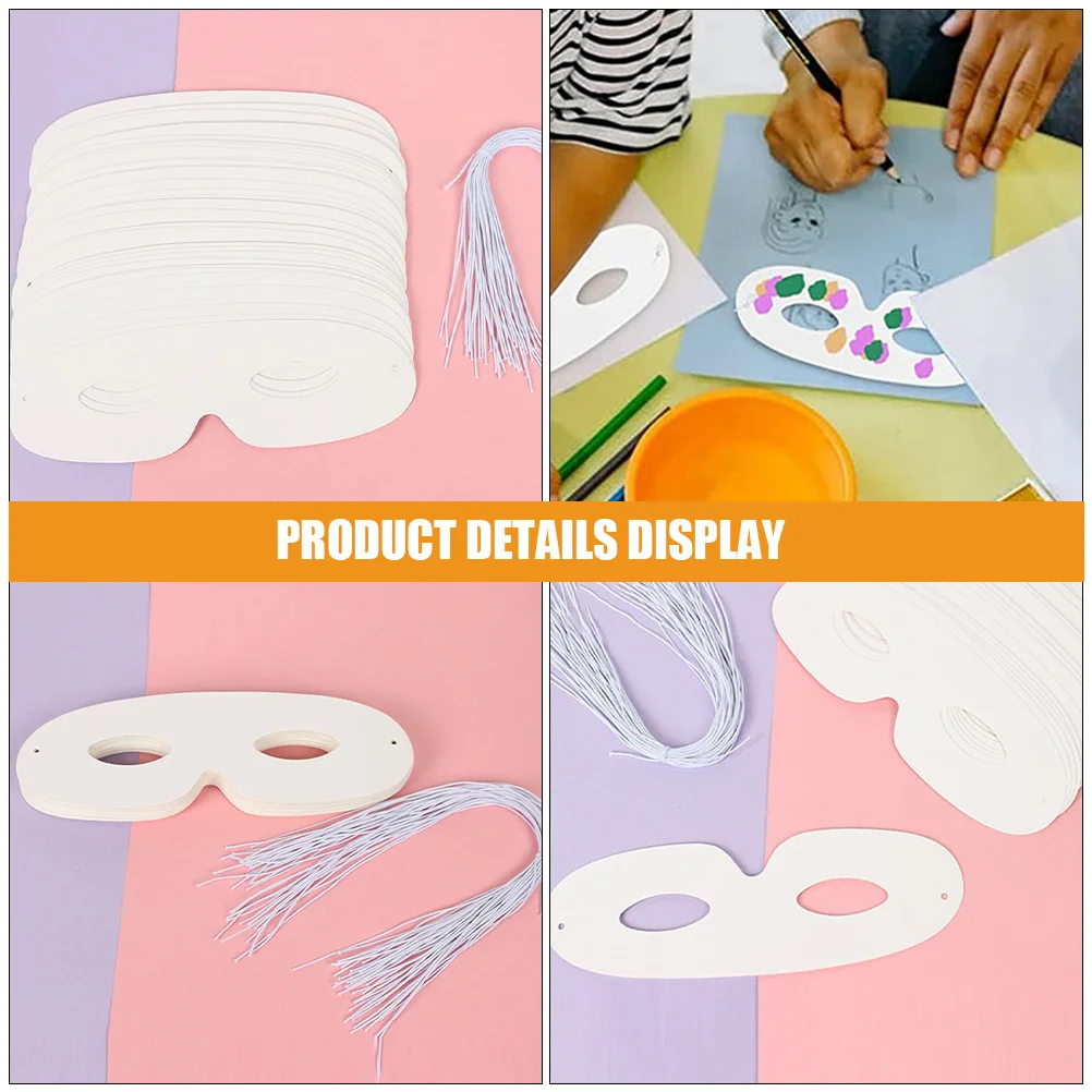 80 pezzi maschere vuote per cosplay maschera per travestimento in carta sfusa artigianale fai da te maschera bianca non verniciata per la festa cosplay