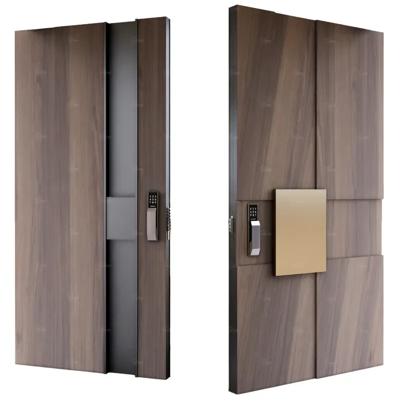 Customized High Quality Entrance Door Aluminum Intelligent Entrance Single Cast Front Entry Doors Modern Security Door For