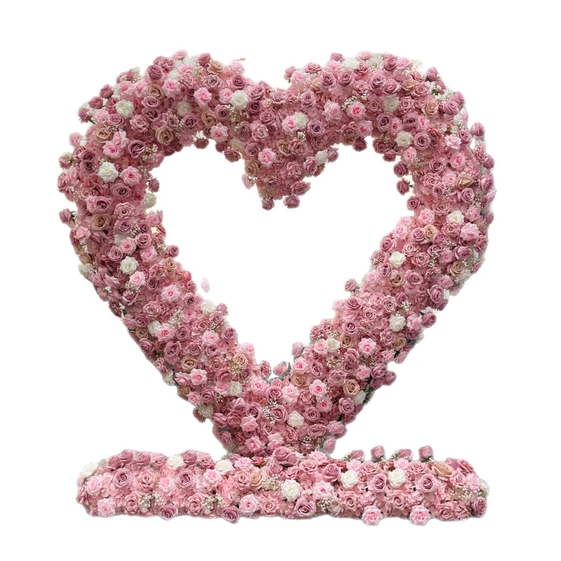

Heart-shaped shelf floral arrangement package shopping mall window exhibition hall display