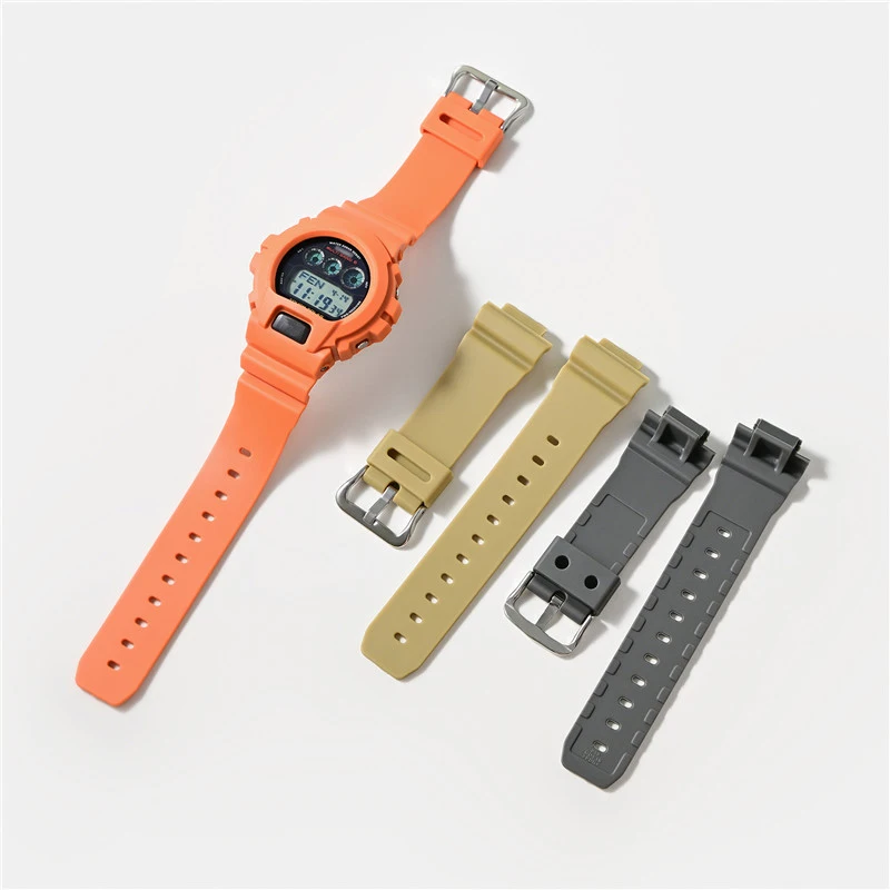 Pulseira de Relógio Esportiva em Resina TPU para Casio G-SHOCK DW-6900 DW-6600 DW-3230, Kit de Refit com Capa Protetora de Borracha à Prova d'Água para Homens
