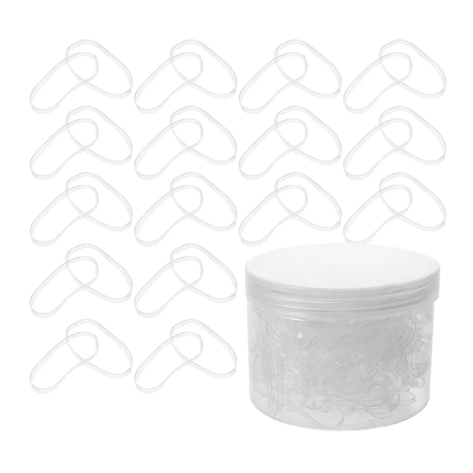 

900 Pcs Hair Bands Elastic Ties Clear Tiny Plastic Rubber Large for Thick Transparent