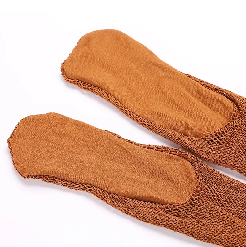 Professionelle Hard Mesh Strumpfhosen Latin Dance Netzstrümpfe Wettbewerb Spezielle Strumpfhosen Sohle Rutschfeste Bone Line Oxford Socken – Detail 7